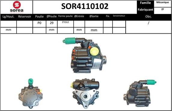 Sera SOR4110102 - Гидравлический насос, рулевое управление, ГУР autodnr.net