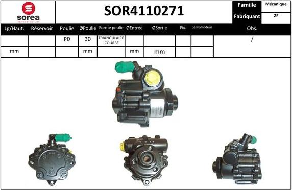 Sera SOR4110271 - Гідравлічний насос, рульове управління, ГУР autocars.com.ua