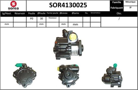 Sera SOR4130025 - Гідравлічний насос, рульове управління, ГУР autocars.com.ua