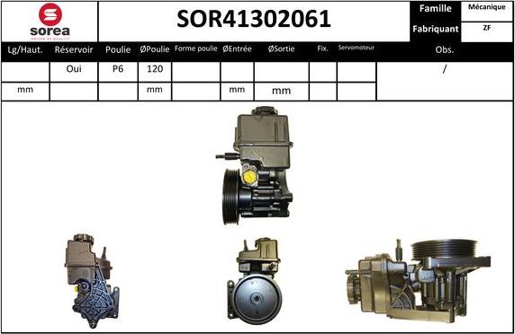 Sera SOR41302061 - Гідравлічний насос, рульове управління, ГУР autocars.com.ua