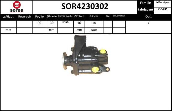 Sera SOR4230302 - Гідравлічний насос, рульове управління, ГУР autocars.com.ua