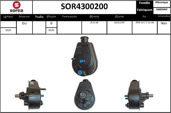 Sera SOR4300200 - Гідравлічний насос, рульове управління, ГУР autocars.com.ua