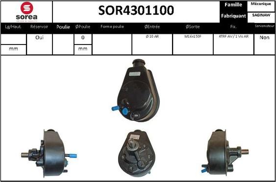 Sera SOR4301100 - Гідравлічний насос, рульове управління, ГУР autocars.com.ua