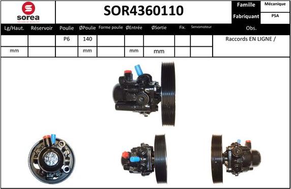 Sera SOR4360110 - Гідравлічний насос, рульове управління, ГУР autocars.com.ua