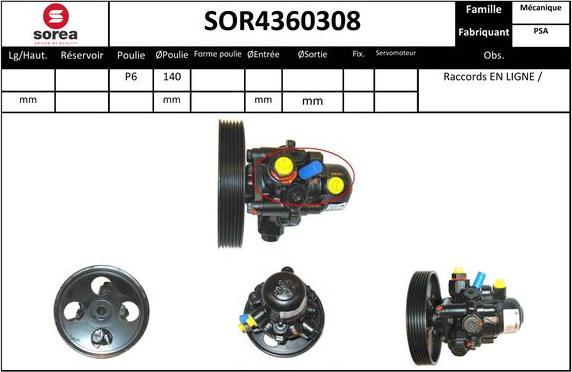 Sera SOR4360308 - Гідравлічний насос, рульове управління, ГУР autocars.com.ua