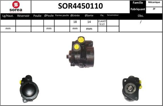 Sera SOR4450110 - Гидравлический насос, рулевое управление, ГУР autodnr.net