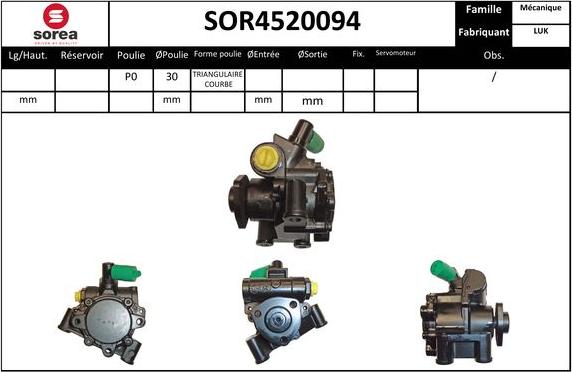 Sera SOR4520094 - Гидравлический насос, рулевое управление, ГУР autodnr.net