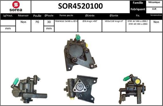 Sera SOR4520100 - Гідравлічний насос, рульове управління, ГУР autocars.com.ua