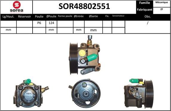 Sera SOR48802551 - Гідравлічний насос, рульове управління, ГУР autocars.com.ua