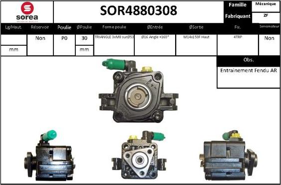 Sera SOR4880308 - Гідравлічний насос, рульове управління, ГУР autocars.com.ua