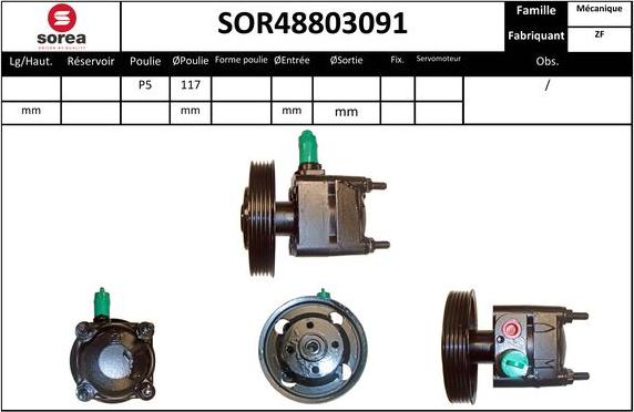 Sera SOR48803091 - Гідравлічний насос, рульове управління, ГУР autocars.com.ua