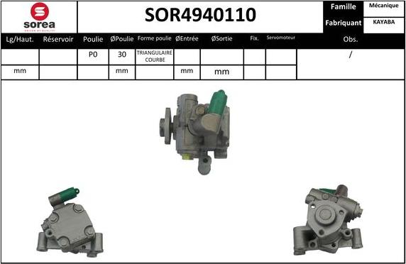 Sera SOR4940110 - Гидравлический насос, рулевое управление, ГУР autodnr.net