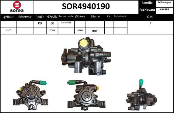 Sera SOR4940190 - Гідравлічний насос, рульове управління, ГУР autocars.com.ua