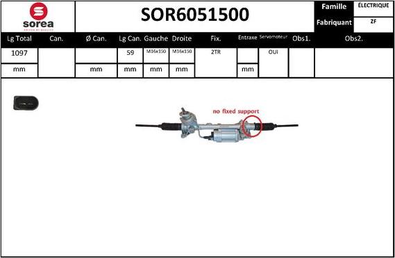 Sera SOR6051500 - Рульовий механізм, рейка autocars.com.ua