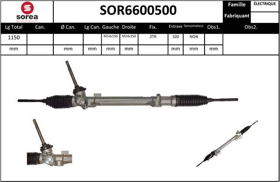 Sera SOR6600500 - Рульовий механізм, рейка autocars.com.ua