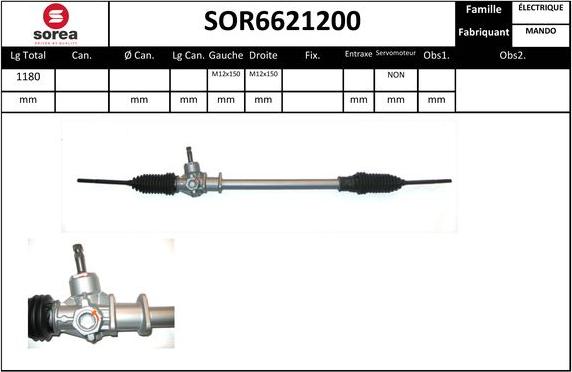 Sera SOR6621200 - Рульовий механізм, рейка autocars.com.ua