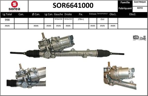 Sera SOR6641000 - Рульовий механізм, рейка autocars.com.ua