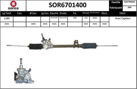 Sera SOR6701400 - Рульовий механізм, рейка autocars.com.ua