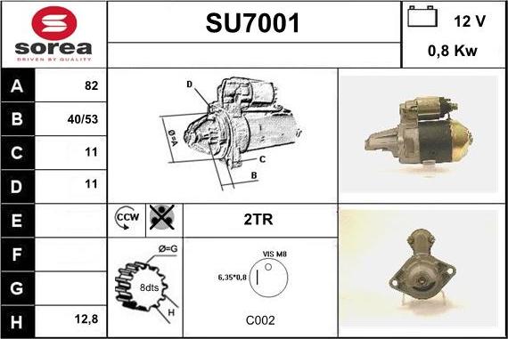 Sera SU7001 - Стартер autocars.com.ua