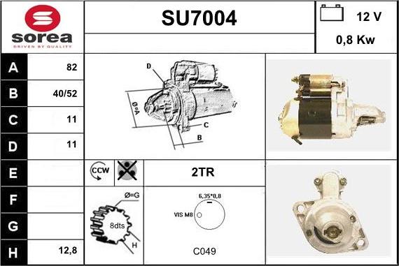 Sera SU7004 - Стартер autocars.com.ua