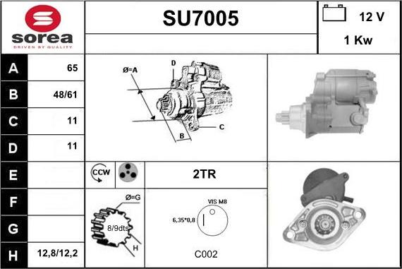 Sera SU7005 - Стартер autocars.com.ua