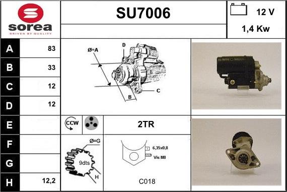 Sera SU7006 - Стартер autocars.com.ua