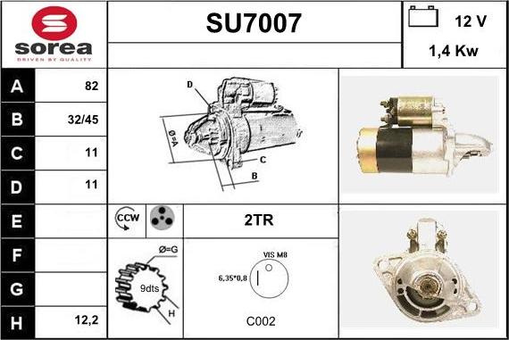 Sera SU7007 - Стартер autocars.com.ua