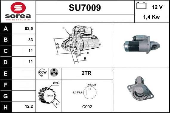 Sera SU7009 - Стартер autocars.com.ua