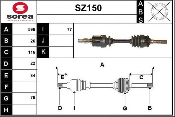 Sera SZ150 - Приводний вал autocars.com.ua