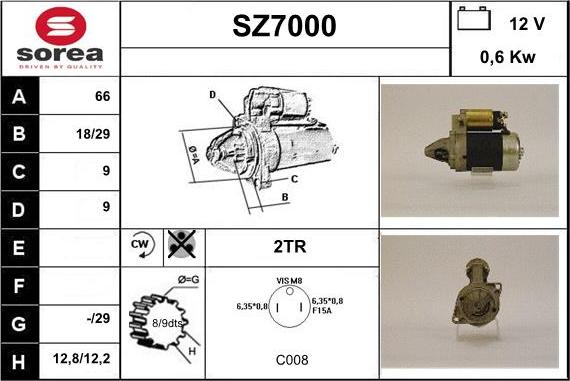 Sera SZ7000 - Стартер autocars.com.ua