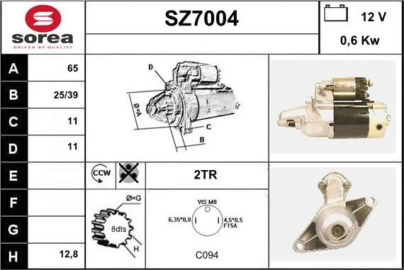 Sera SZ7004 - Стартер autocars.com.ua