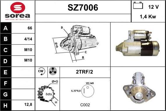 Sera SZ7006 - Стартер autocars.com.ua