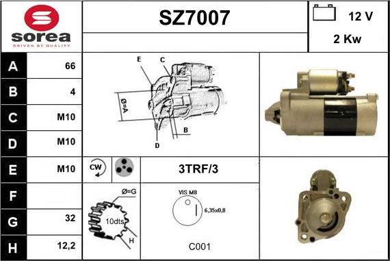 Sera SZ7007 - Стартер autodnr.net