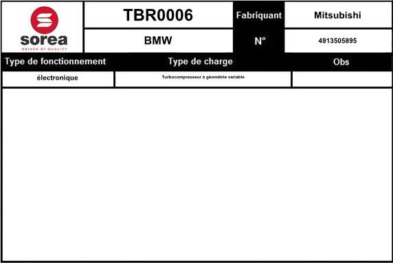 Sera TBR0006 - Компресор, наддув autocars.com.ua