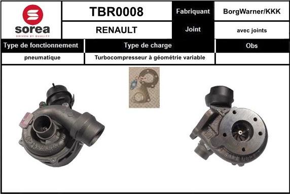 Sera TBR0008 - Компресор, наддув autocars.com.ua