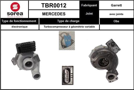 Sera TBR0012 - Компресор, наддув autocars.com.ua