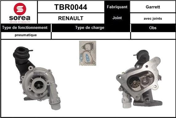 Sera TBR0044 - Компресор, наддув autocars.com.ua