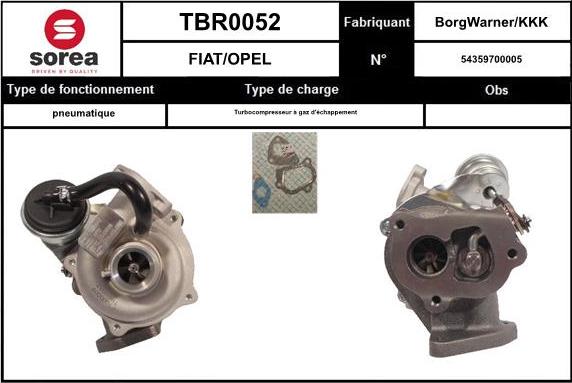 Sera TBR0052 - Компресор, наддув autocars.com.ua