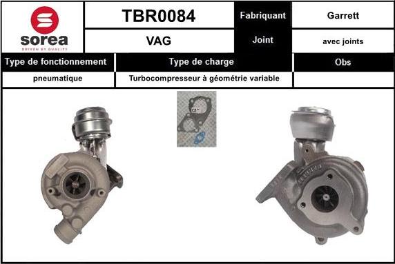 Sera TBR0084 - Компресор, наддув autocars.com.ua