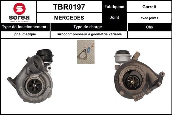 Sera TBR0197 - Компресор, наддув autocars.com.ua