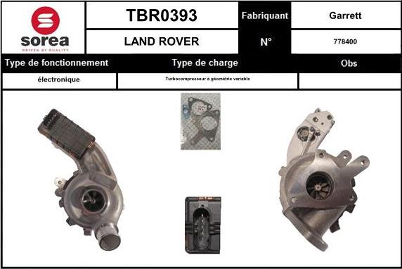 Sera TBR0393 - Компресор, наддув autocars.com.ua