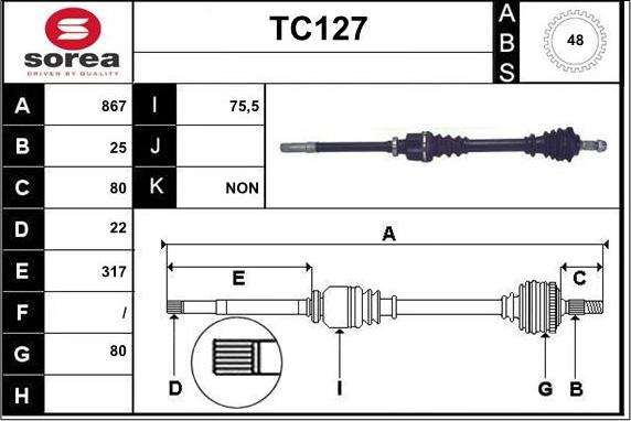 Sera TC127 - Приводной вал autodnr.net