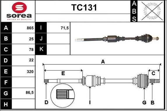 Sera TC131 - Приводной вал autodnr.net