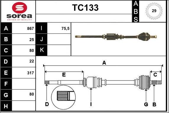 Sera TC133 - Приводной вал autodnr.net