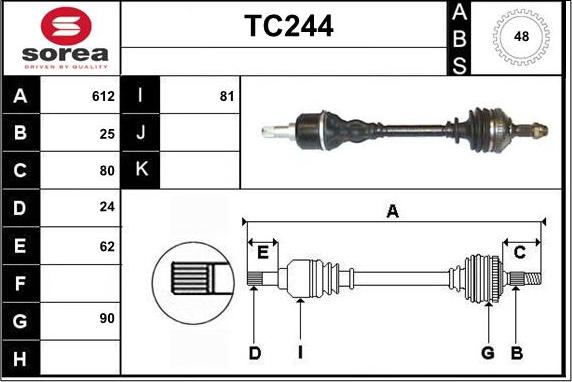 Sera TC244 - Приводной вал autodnr.net