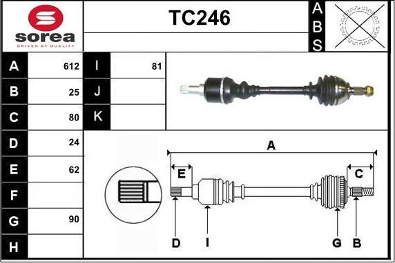 Sera TC246 - Приводной вал autodnr.net