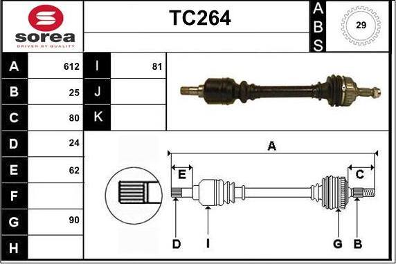 Sera TC264 - Приводной вал autodnr.net