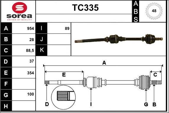 Sera TC335 - Приводной вал autodnr.net