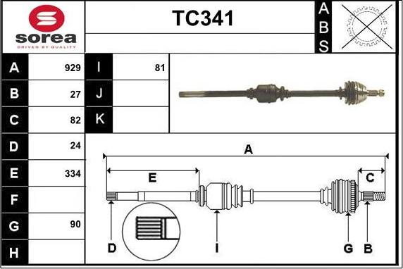 Sera TC341 - Приводной вал autodnr.net