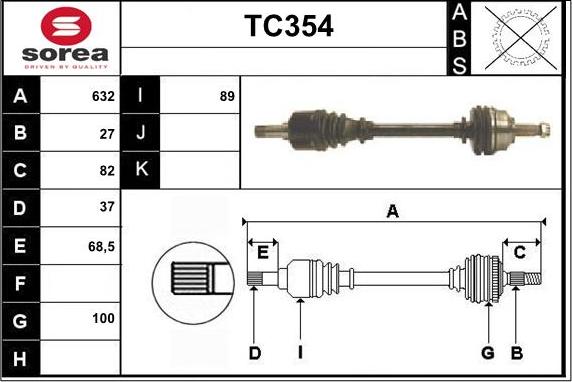 Sera TC354 - Приводной вал autodnr.net